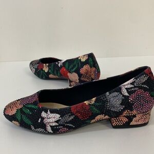 Alex Marie Art to Wear Beaded Floral Ballerina Pumps Size 7 NWOT